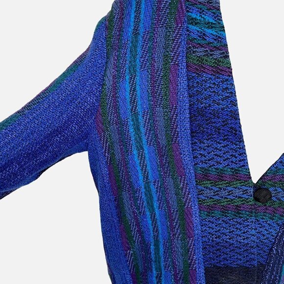 Arna Shaw Weaver Blazer Womens Size Medium Large Art To Wear Handwoven Button - Picture 9 of 10